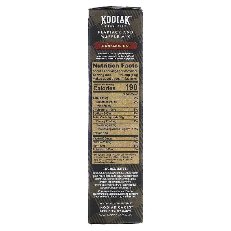 Kodiak Cakes, Power Cakes, Flapjack & Waffle Mix, Cinnamon Oat, 20 oz