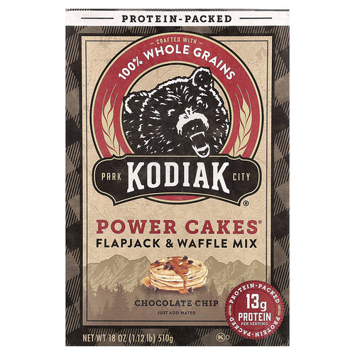 Kodiak Cakes Power Cakes®, Flapjack & Waffle Mix, Chocolate Chip, 18 oz (510 g)