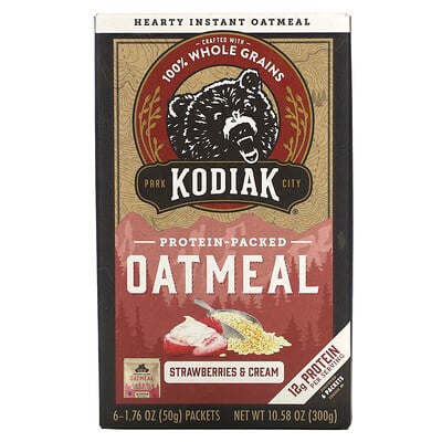 

Kodiak Cakes Protein-Packed Oatmeal Strawberries & Cream 6 Packets 1.76 oz (50 g) Each