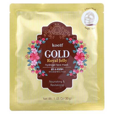 Koelf Gold Royal Jelly, упаковка гидрогелевых масок, 5 шт. по 30 г