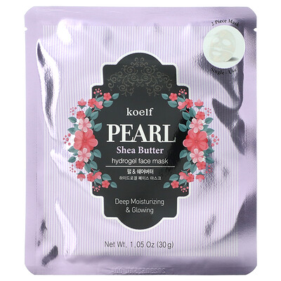 Koelf Pearl Shea Butter, упаковка гидрогелевых масок, 5 шт., 30 г каждая