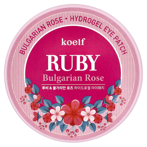 Koelf, Ruby Bulgarian Rose Hydro-Gel-Augenpflaster, 60 Pflaster