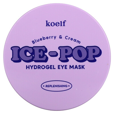 Купить Koelf Ice-Pop Hydrogel Eye Mask, Blueberry & Cream, 30 Pairs