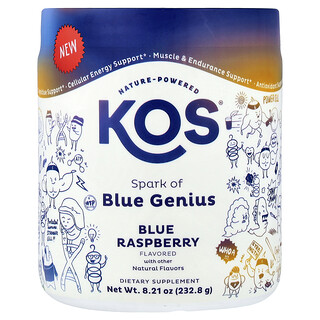 KOS, Spark of Blue Genius, Blue Raspberry, 8.21 oz (232.8 g)