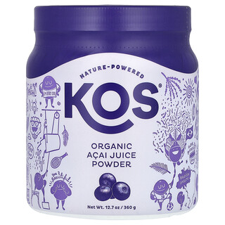 KOS, Zumo de asaí orgánico en polvo, 360 g (12,7 oz)