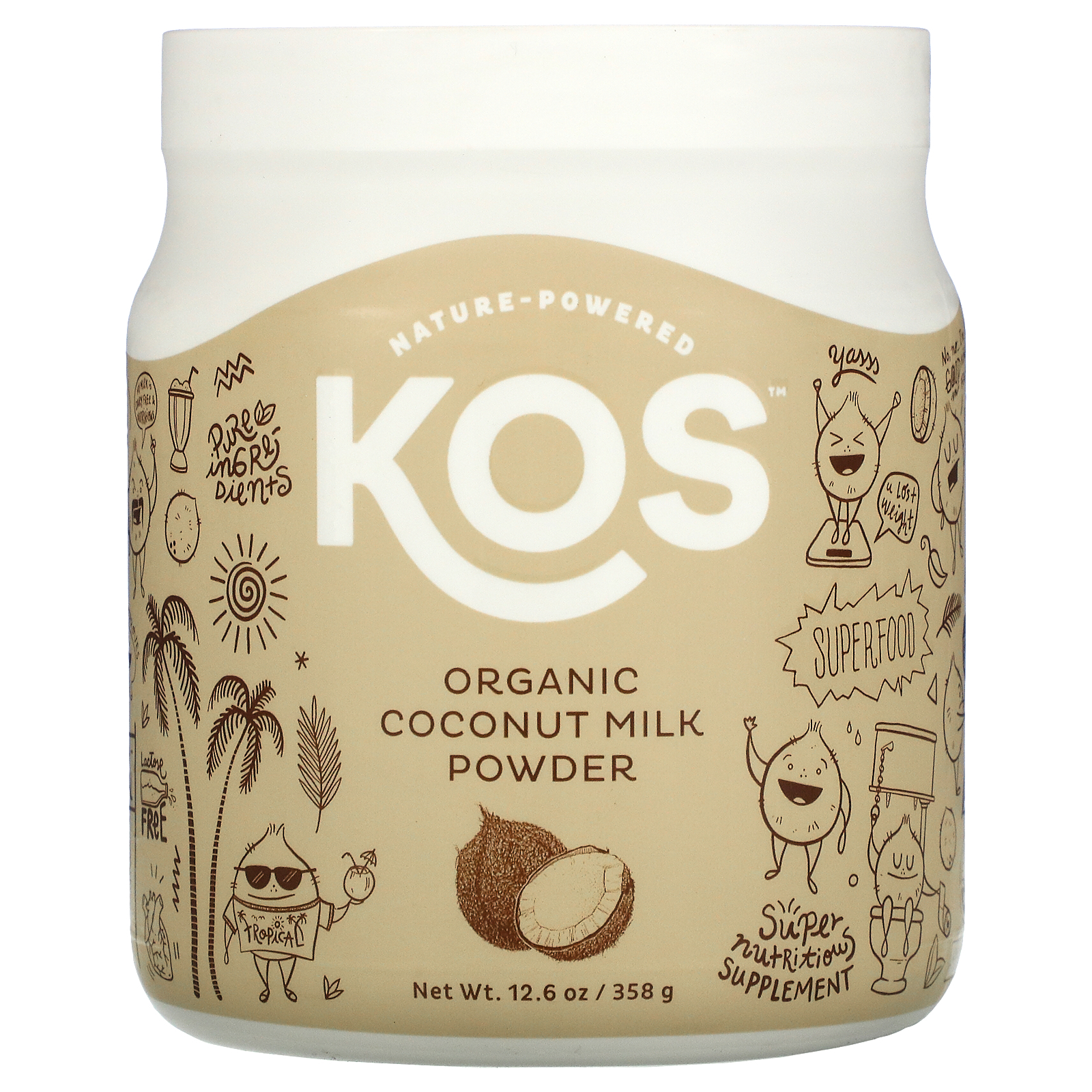KOS, Organic Coconut Milk Powder, 12.6 oz (358 g) - iHerb.