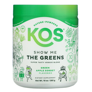 Отзывы о KOS, Show Me The Greens, Super Tasty Veggie Blend, Green Apple Sorbet, 10 oz (285 g)