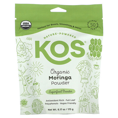 

KOS, Organic Moringa Powder, 6.17 oz (175 g)