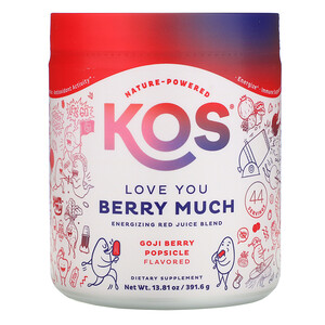 Отзывы о KOS, Love You Berry Much, Energizing Red Juice Blend, Goji Berry Popsicle, 13.81 oz (391.6 g)