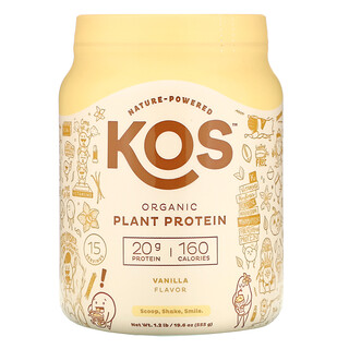 KOS, Protéines végétales biologiques, Vanille, 555 g