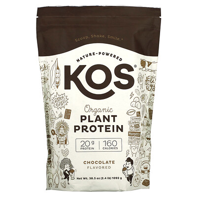 

KOS Органический растительный протеин, шоколад, 1092 г (2,4 фунта)