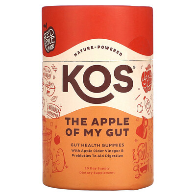 

KOS, The Apple Of My Gut, Gut Health Gummies, Red Apple, 30 Gummies