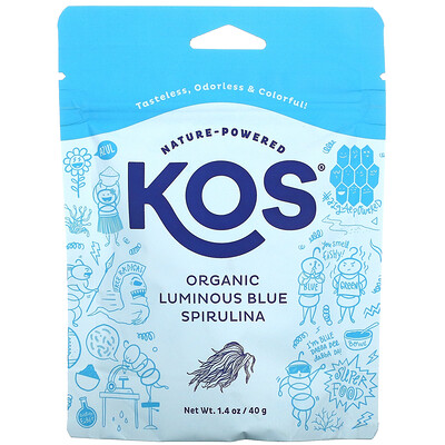 KOS Organic Luminous Blue Spirulina Powder, 1.4 oz (40 g)