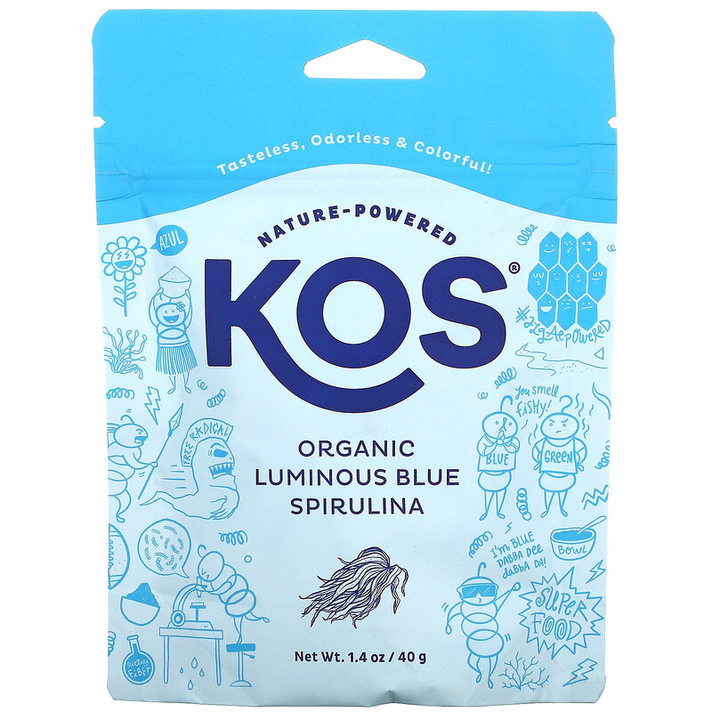 KOS, Organic Luminous Blue Spirulina Powder, 1.4 oz (40 g) iHerb
