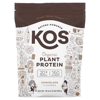 

KOS Органический растительный протеин, шоколад, 546 г (1,2 фунта)