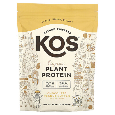 KOS Органический растительный протеин шоколадно-арахисовая паста 546 г (1 2 фунта)
