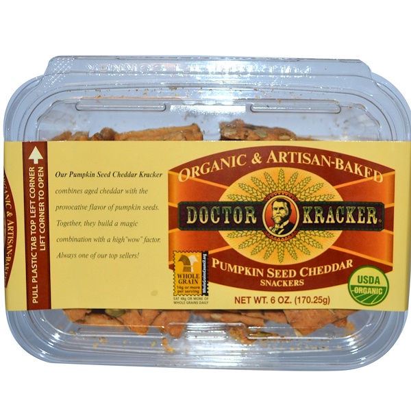 Dr. Kracker, Pumpkin Seed Cheddar Snackers, 6 oz (170.25 g) (Discontinued Item) 
