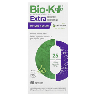 Bio-K+, Integratore probiotico extra, Salute del sistema immunitario con Wellmune®, 60 capsule