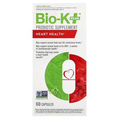 Product Image for Bio-K+, Probiotic Supplement, Heart Health, 60 Capsule