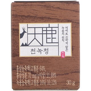 Cheong Kwan Jang, Экстракт чхон нока, корейский красный женьшень и рога оленя, 30 г (1,06 унции)