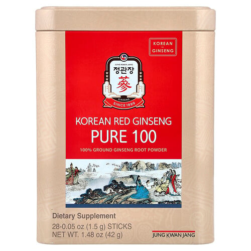 Jungkwanjang Korean Red Ginseng, Pure 100, 28 Sticks, 0.05 oz (1.5 g) Each