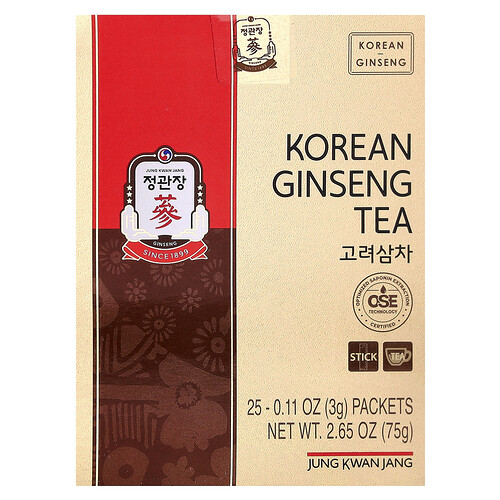 Jungkwanjang Korean Ginseng Tea, 25 Packets, 0.11 oz (3 g) Each