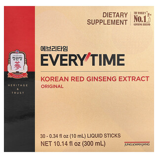 JungKwanJang, Koreaans rode ginseng-extract, Everytime, Origineel, 30 vloeibare sticks, elk 10 ml