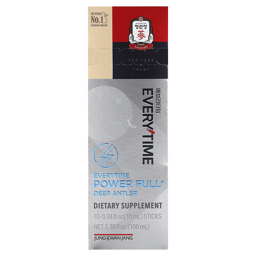 Jungkwanjang Deer Antler, Everytime Power Full, 10 Sticks, 0.34 fl oz (10 ml) Each