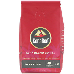 Отзывы о KonaRed, Kona Blend Coffee, Dark Roast, Whole Bean, 12 oz (340 g)