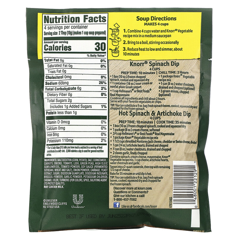 Knorr, Vegetable Recipe Mix, 1.4 oz (40 g) iHerb