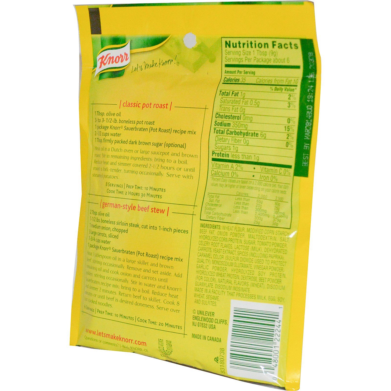 knorr sauerbraten yellow package