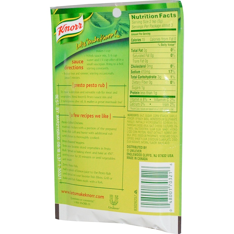 Knorr, Pesto Sauce Mix, 0.5 oz (14 g) iHerb