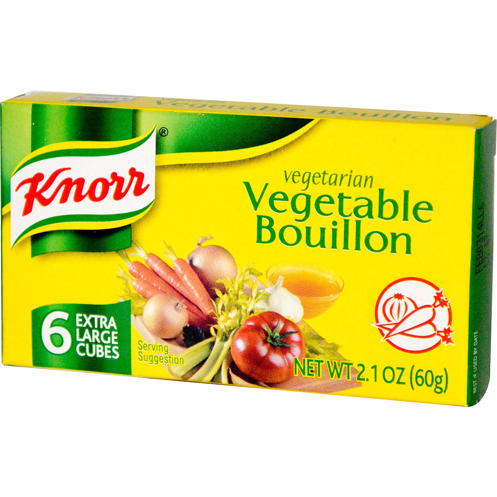 Knorr, Vegetarian Vegetable Bouillon, 6 Extra Large Cubes, 2.1 oz (60 g ...