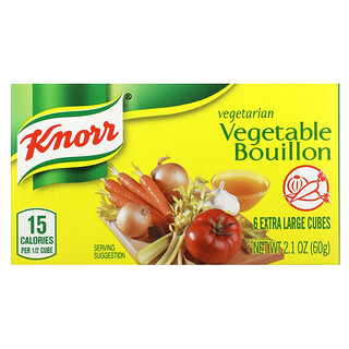 Knorr, Vegetarian Vegetable Bouillon, 6 Extra Large Cubes, 2.1 oz (60 g)