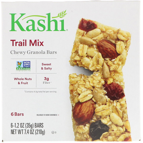 Kashi‏, חטיפי גרנולה לעיסים, Trail Mix, מכיל 6 חטיפים, 35 גרם (1.2 אונקיות)