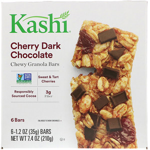 Отзывы о Каши, Chewy Granola Bars, Cherry Dark Chocolate, 6 Bars, 1.2 oz (35 g) Each