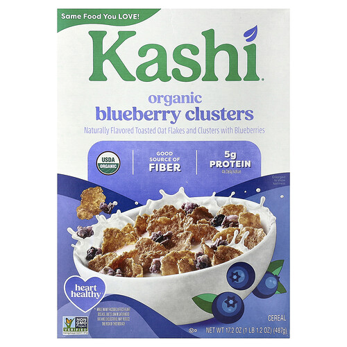 Kashi, Organic Cereal, Blueberry Clusters, 17.2 oz (487 g)