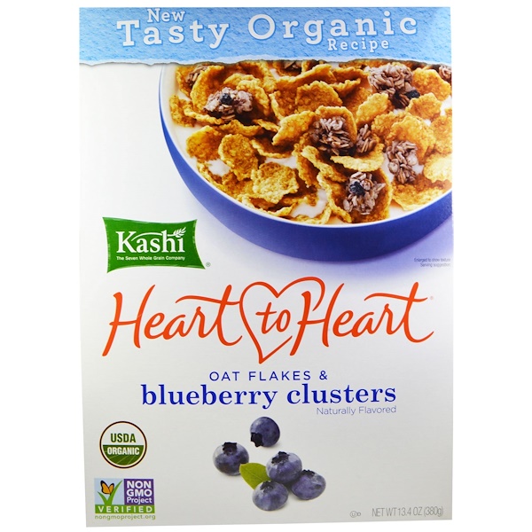Kashi‏, Heart to Heart, Oat Flakes & Blueberry Clusters, 13.4 oz (380 g)