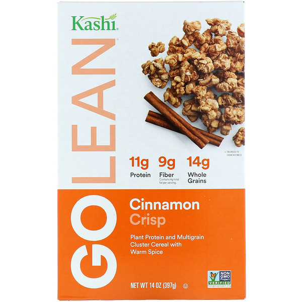 Kashi‏, GoLean Crisp, Naturally Sweetened Multigrain Cluster Cereal, Cinnamon Crumble, 14 oz (397 g)