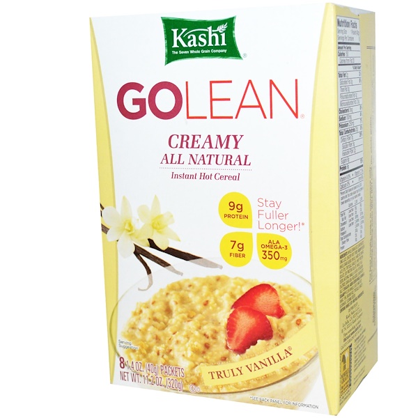 Kashi, GoLean, Creamy All Natural, Instant Hot Cereal, Truly Vanilla, 8