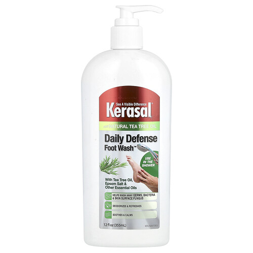 Kerasal Daily Defense Foot Wash™ z olejkiem z drzewa herbacianego solą Epsom i innymi olejkami eterycznymi 355 ml