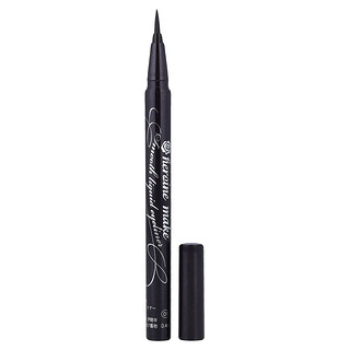 KissMe, Heroine Make, cremă lichidă pentru ochi Smooth, pensulă ultrafină, negru intens 01, 0,4 ml