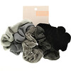 Kitsch, Velvet Scrunchies, Black/Gray, 5 Count