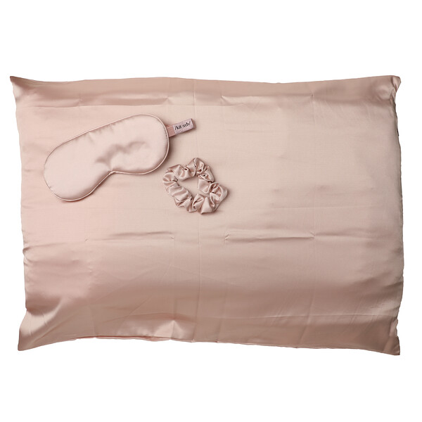 Kitsch‏, مجموعة النوم من الساتان، اللون الوردي، مجموعة من 3 قطع