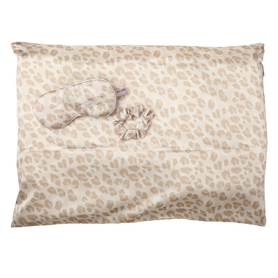Kitsch Набор для сна из сатина, с леопардовым принтом, набор из 3 предметов