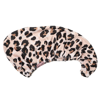 Kitsch Быстросохнущее полотенце для волос из микрофибры, с леопардовым принтом, 1 шт.