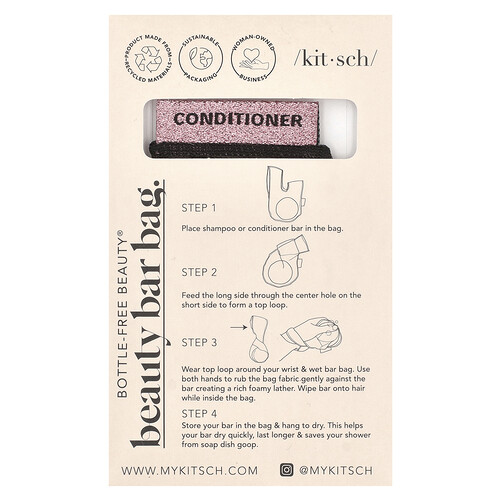 Kitsch, Conditioner Beauty Bar Bag, Beauty-Riegel im Beutel, Schwarz, 1 Stück