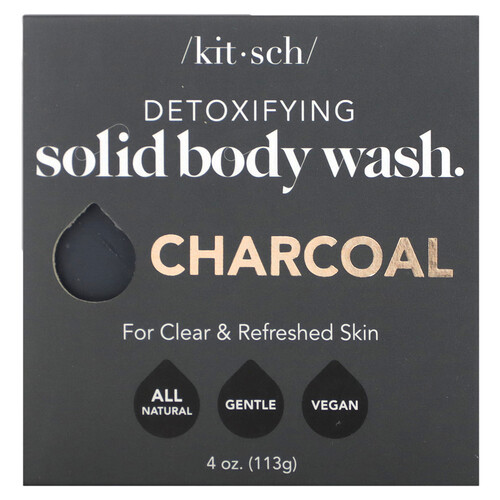 Kitsch, Detoxifying Solid Body Wash, Charcoal, Sage & Mint, 4 oz, (113 g)