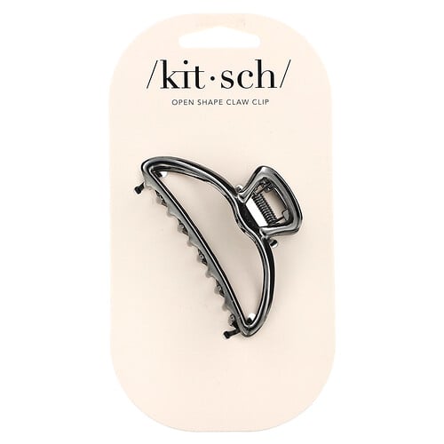 Kitsch Open Shape Claw Clip, Hematite, 1 Clip