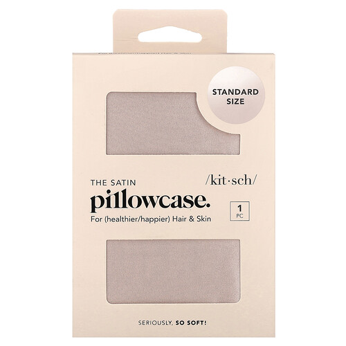 Kitsch, The Satin kussensloop, standaard maat, Blush, 1 kussensloop